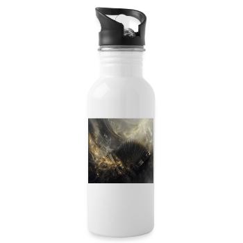 Akkordeon - Trinkflasche mit integriertem Trinkhalm - Weiß - Rechts