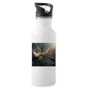 Banjo - Trinkflasche mit integriertem Trinkhalm - Weiß - Rechts