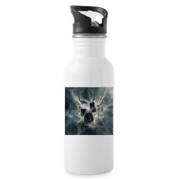 Schlagzeug - Trinkflasche mit integriertem Trinkhalm - Weiß - Rechts