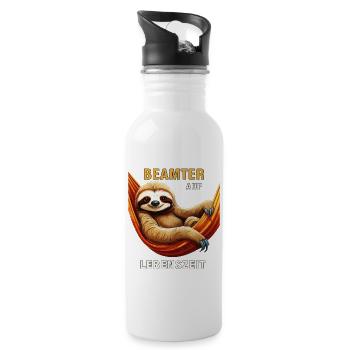 SLOTH CIVIL SERVANT FOR LIFE - Water bottle with straw - white - Right