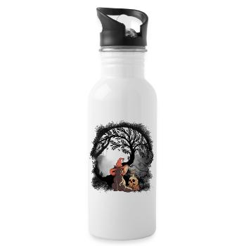 Cat Cats Mystical Wizard Halloween Kids - Water bottle with straw - white - Right