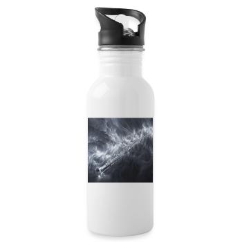 Querflöte - Trinkflasche mit integriertem Trinkhalm - Weiß - Rechts