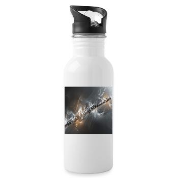 Querflöte - Trinkflasche mit integriertem Trinkhalm - Weiß - Rechts