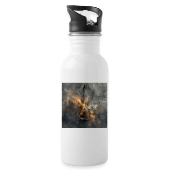 Violine - Trinkflasche mit integriertem Trinkhalm - Weiß - Rechts