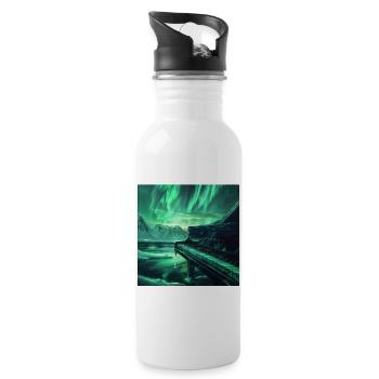 Klavier - Trinkflasche mit integriertem Trinkhalm - Weiß - Rechts