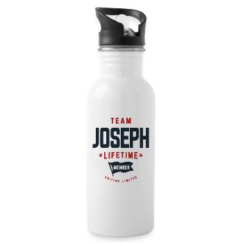 Team Joseph Lebenslanges Mitglied Lustiger Name Joseph - Trinkflasche mit integriertem Trinkhalm - Weiß - Rechts
