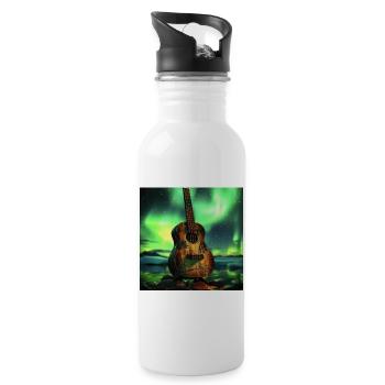 Ukulele - Trinkflasche mit integriertem Trinkhalm - Weiß - Rechts
