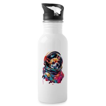 Chihuahua - Trinkflasche mit integriertem Trinkhalm - Weiß - Rechts