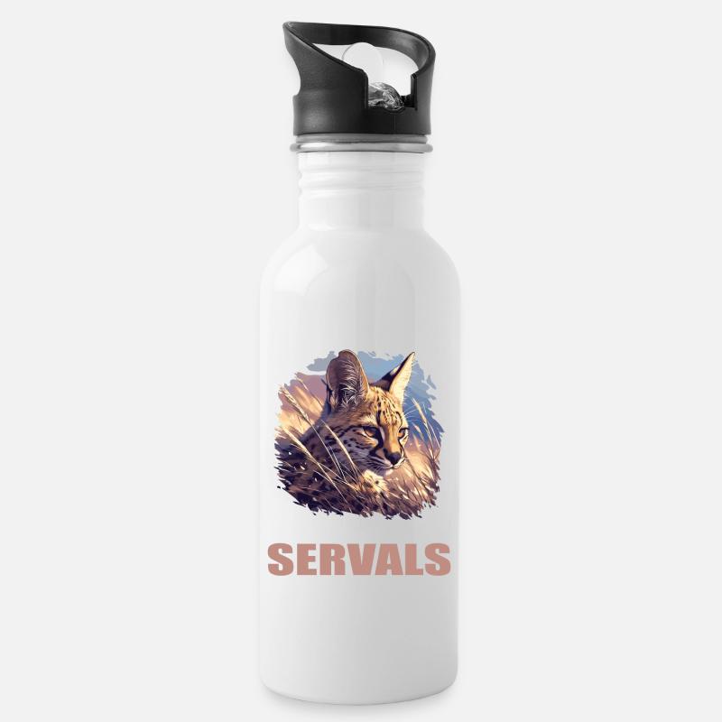 Servale Serval - Trinkflasche mit integriertem Trinkhalm - Weiß