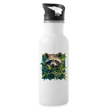 Raccoons Raccoon - Water bottle with straw - white - Right