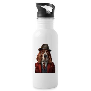 Basset - Trinkflasche mit integriertem Trinkhalm - Weiß - Rechts