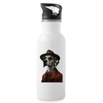 Dalmatiner - Trinkflasche mit integriertem Trinkhalm - Weiß - Rechts