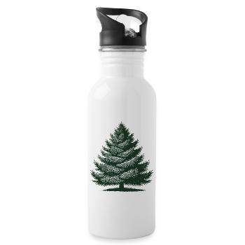 Sapin de Noël - Gourde avec paille intégrée - blanc - Droite
