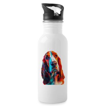 Basset - Trinkflasche mit integriertem Trinkhalm - Weiß - Rechts