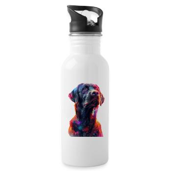 Labrador Retriever - Trinkflasche mit integriertem Trinkhalm - Weiß - Rechts