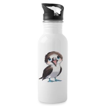 Blue-footed booby - Water bottle with straw - white - Right
