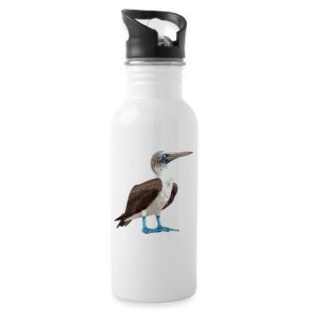 Blue-footed booby - Water bottle with straw - white - Right