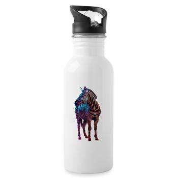 Zebra - Trinkflasche mit integriertem Trinkhalm - Weiß - Rechts