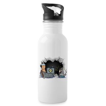 Adventure Boat Medieval Plague Rat Plague Travel - Water bottle with straw - white - Right