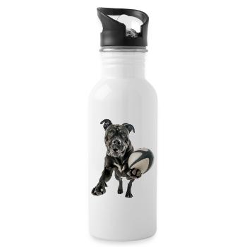 Cane Corso - Trinkflasche mit integriertem Trinkhalm - Weiß - Rechts