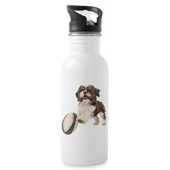 Shih Tzu - Trinkflasche mit integriertem Trinkhalm - Weiß - Rechts
