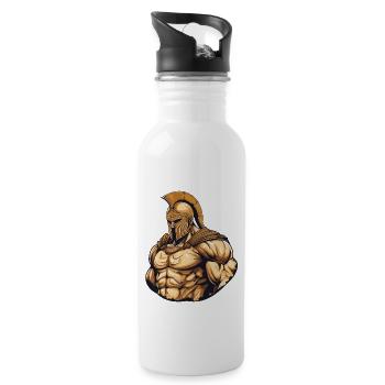 Spartan Gladiator Muscles - Water bottle with straw - white - Right