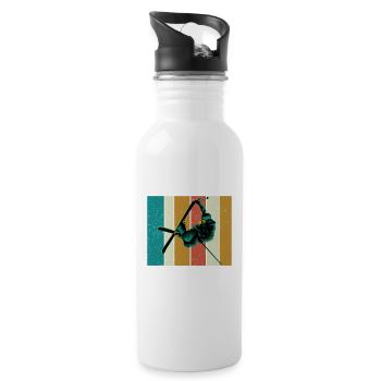 Retro-Skiing Design Retro Skiing Design - Trinkflasche mit integriertem Trinkhalm - Weiß - Rechts