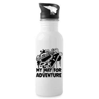 Handball My Way For Adventure - Water bottle with straw - white - Right
