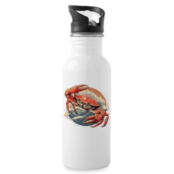 Crab Crab - Water bottle with straw - white - Right