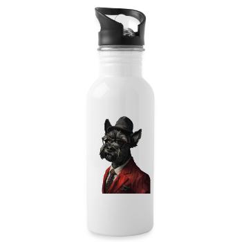 Scottish Terrier - Trinkflasche mit integriertem Trinkhalm - Weiß - Rechts