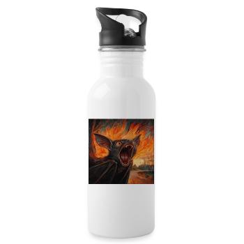 Schläger - Trinkflasche mit integriertem Trinkhalm - Weiß - Rechts