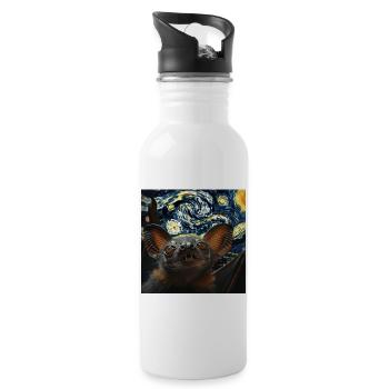 Schläger - Trinkflasche mit integriertem Trinkhalm - Weiß - Rechts