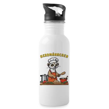 HERDMÄNNCHEN - Water bottle with straw - white - Right
