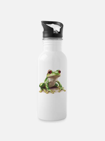Grenouilles Grenouilles - Gourde avec paille intégrée - blanc