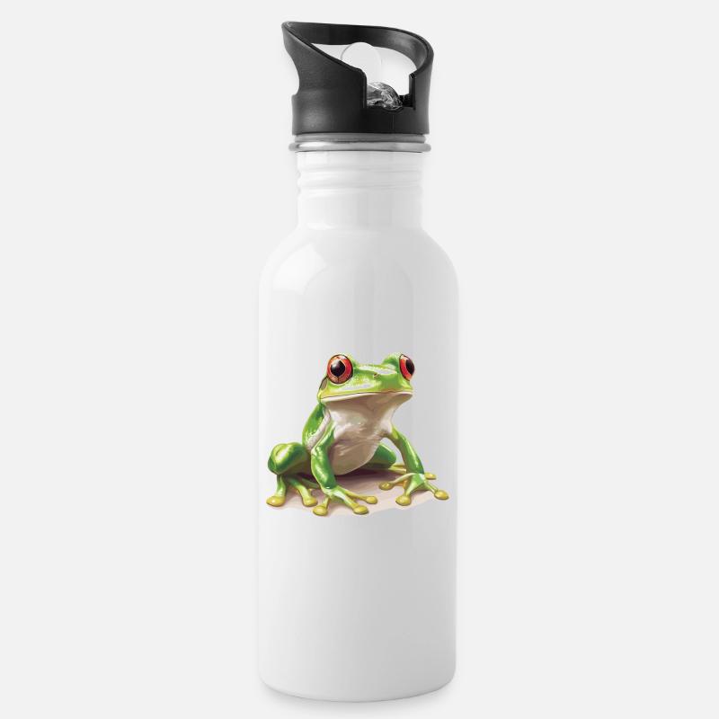 Grenouilles Grenouilles - Gourde avec paille intégrée - blanc