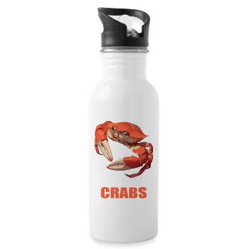 Crab Crab - Water bottle with straw - white - Right