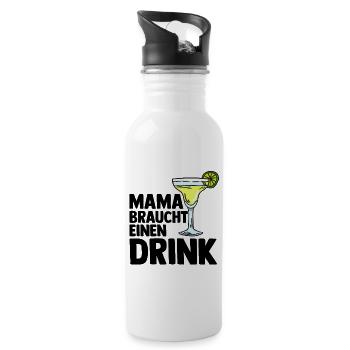 Mom Drink Celebrate Booze Mom - Water bottle with straw - white - Right