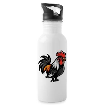 Coq Bande Dessinée - Gourde avec paille intégrée - blanc - Droite