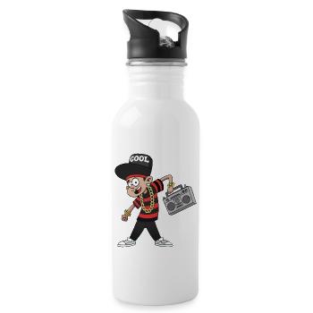 PUNK-MANN - Trinkflasche mit integriertem Trinkhalm - Weiß - Rechts