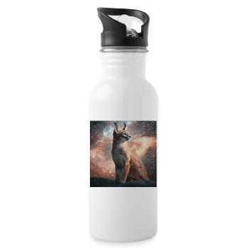 Karakal - Trinkflasche mit integriertem Trinkhalm - Weiß - Rechts