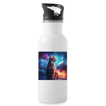 Karakal - Trinkflasche mit integriertem Trinkhalm - Weiß - Rechts