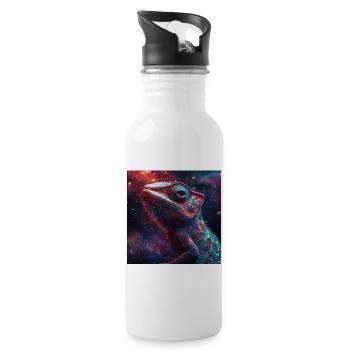 Chamäleon - Trinkflasche mit integriertem Trinkhalm - Weiß - Rechts
