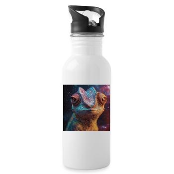 Chamäleon - Trinkflasche mit integriertem Trinkhalm - Weiß - Rechts