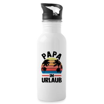 Vacances Vacancier Père Papa - Gourde avec paille intégrée - blanc - Droite