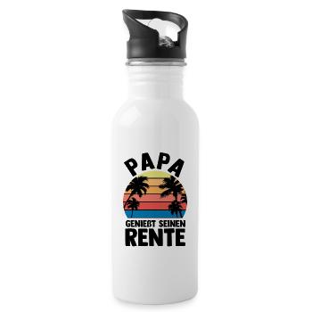 Vacances Vacancier Père Papa - Gourde avec paille intégrée - blanc - Droite