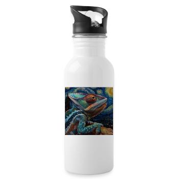 Chamäleon - Trinkflasche mit integriertem Trinkhalm - Weiß - Rechts