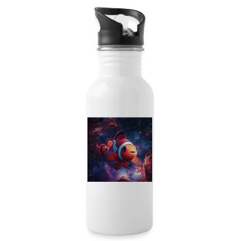 Clownfisch - Trinkflasche mit integriertem Trinkhalm - Weiß - Rechts