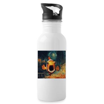 Clownfisch - Trinkflasche mit integriertem Trinkhalm - Weiß - Rechts