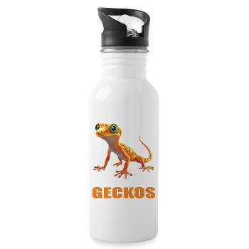 Geckos Gecko - Water bottle with straw - white - Right
