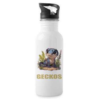 Geckos Gecko - Water bottle with straw - white - Right